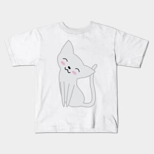 Cute White Cat Kids T-Shirt